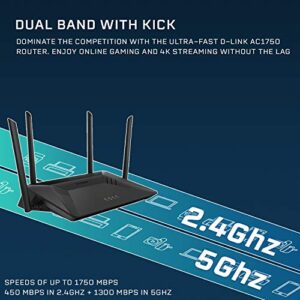 D-Link WiFi Router, AC1750 Wireless Internet for Home Gigabit Streaming & Gaming Smart Dual Band MU-MIMO Parental Controls QoS (DIR-867-US), Black