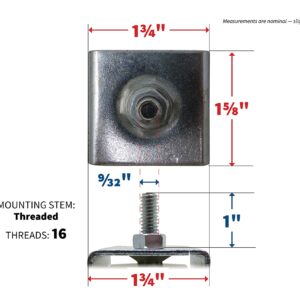 Shepherd Hardware 9441 7/8-Inch Threaded Stem Appliance Caster, Dual Wheels, 4-Pack