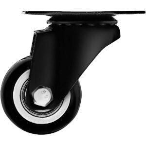 Online Best Service™ Swivel 1.5" Caster Wheels Rubber Base with Top Plate & Bearing Heavy Duty (12 Pack Without Brake)