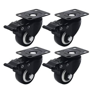castors swivel castor wheels industrial plate casters, lockable bearing caster wheels with brakes, swivel casters for furniture and workbench, set of 4, swivel caster with brake castor wheel (color :