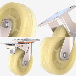 Swivel Casters Wheels 4pcs, Workbench Caster, For Furniture Trolley Crib Casters Kitchen Cabinet Universal Castors, Nylon Casters, Brake Heavy Duty Caster Wheels, 360 Degree Swivel Castors castor whee