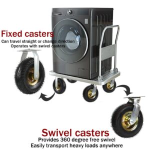 Heavy Duty Replacement Rubber Casters, Swivel Plate Caster, Pneumatic Wheel, 6/8/10In Steel Hub No Floor Marks, for Moving Silent Furniture/Table/Trolley/Workbench