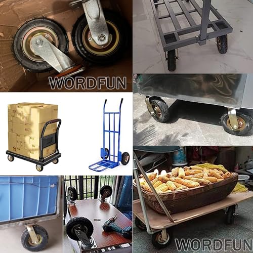 Solid Rubber Wheel Industrial Heavy Duty, Caster Mute Castors, Moving Silent, Steel Hub, Air Filled, for Trolley, Carts, Furniture, Workben Replacement Foot Wheel