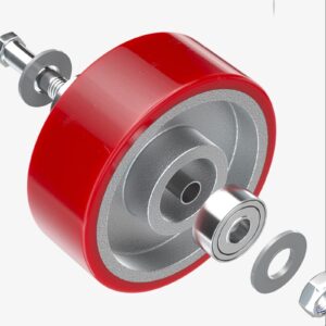 Castors Swivel Castor Wheels, Swivel Trolley Furniture Caster With Brakes,For Trolleys, Industrial Use And Moving Furniture, 360 Degree Swivel Castors,Brake Heavy Duty Caster Wheels, 4 Pieces Red cast