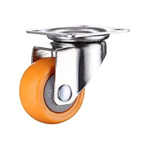 Caster Wheels Set Heavy Duty 60kg Orange Swivel Castor Wheels Trolley Furniture Caster Rubber Heavy Duty Casters (Color : 2B2A, Size : 1.25 inch)