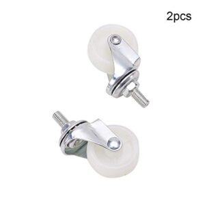 Caster Furniture，Rubbered Trolley Wheels ， Castor Wheels,Furniture Casters,1.6" Dia Light Duty Threaded Stem Swivel Caster Wheel Roller 2 Pcs/4pcs/10pcs