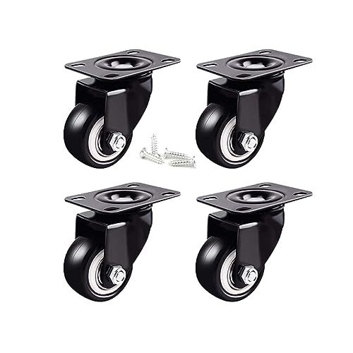 , 1.5″ Silent Swivel, 2″ with Brakes, PVC Caster Kit, for Trolley, 4pcs (Color : Fixed, Size : 1.5inch)