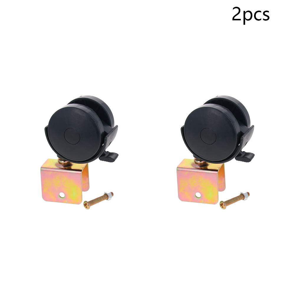 Caster Furniture，Rubbered Trolley Wheels ， Castor Wheels,Furniture Casters,1.81 Inch Swivel Caster Wheels Bracket Furniture Caster Wheel with Brake, 2pcs