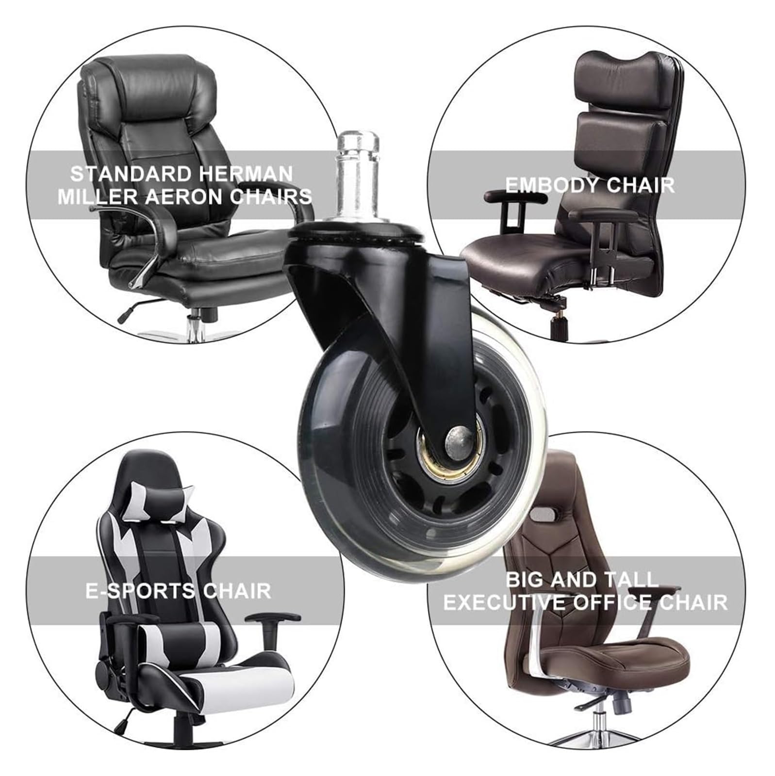 Casters Swivel casters Heavy Duty 5pcs Office Chair Casters Hard Floor Casters Wheels for Swivel Chair Wheel for Office Desk Chair casters Workbench