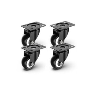 casters swivel casters heavy duty 1.5inch dia black polyurethane swivel castor wheels trolley furniture caster pack of 4 casters wheels workbench