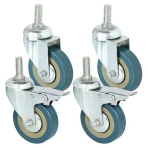 Casters Swivel casters Heavy Duty 4 Pack 75mm Swivel Castor with Brake Trolley Casters Wheels for Furniture Swivel Caster Rollers casters Workbench