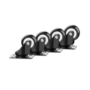 Casters Swivel casters Heavy Duty 1.5Inch Dia Black Polyurethane Swivel Castor Wheels Trolley Furniture Caster Pack of 4 casters Wheels Workbench