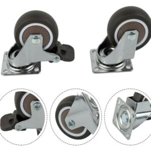 Casters Swivel casters Heavy Duty 4pcs 2inch Soft Rubber Silver Roller Wheel for Platform Trolley Chair Household Accessori casters Wheels Workbench