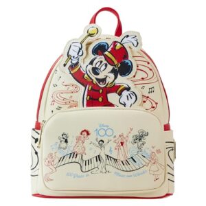 loungefly disney mickey musician disney 100 anniversary mini-backpack, amazon exclusive