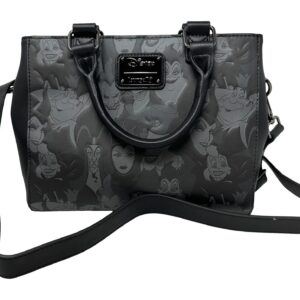 Loungefly Disney Villains Debossed Allover Print Crossbody Satchel Handbag Purse