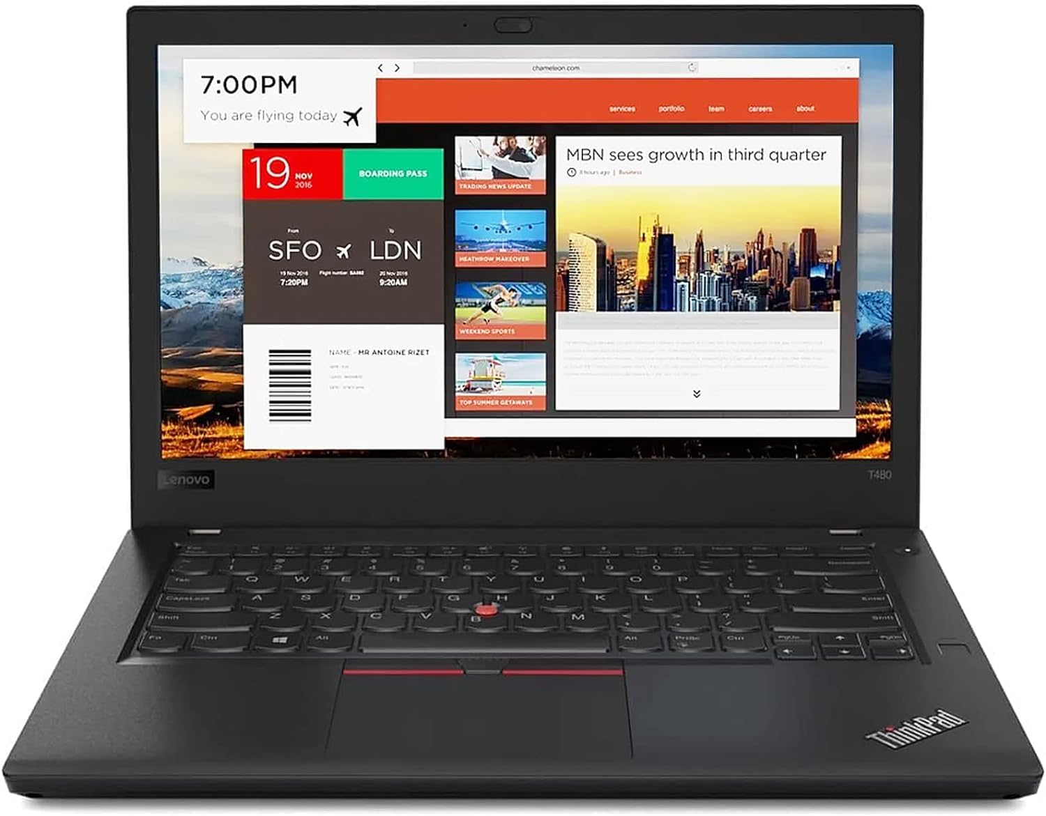 Lenovo Thinkpad T480 Business Laptop, Intel i7-8650U Quad 1.9GHz (Max 4.2GHz), 16GB DDR4 RAM, 512GB SSD, 14" FHD Display, USB-C, HDMI, Thunderbolt-3, Backlit Keyboard, Windows 10 Pro (Renewed)