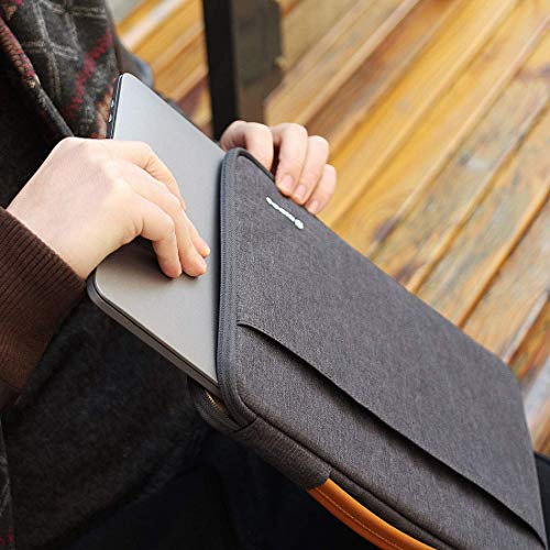 NIDOO 14 inch Laptop Sleeve case Notebook Bag Protective Carrying Handbag for 15" Surface Laptop 3 4/14" Chromebook S330 / ThinkPad E485 E490 T490s/ HP ProBook 645 G4 / 14" Latitude 14, Dark Gray