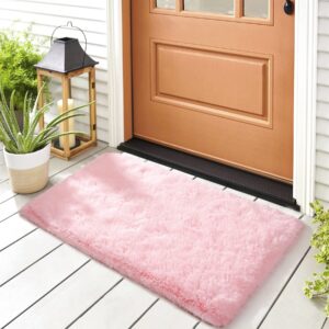 Noahas Fluffy Bedroom Rug Plush Fuzzy Rugs for Kids Room Living Room, Soft Shaggy Nursery Rug Furry Floor Carpet Modern Indoor Bedroom Decor for Boys Girls Room, 2x3 Feet, Pink