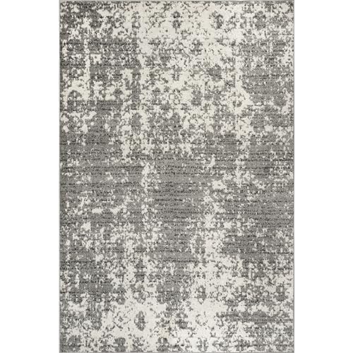 nuLOOM Deedra Modern Abstract Area Rug - 3x5 Accent Rug Modern/Contemporary Grey/Ivory Rugs for Living Room Bedroom Dining Room Entryway Kitchen