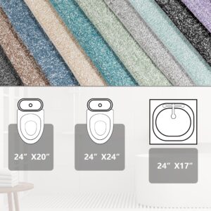 Yimobra Bathroom Rugs Mat, Extra Soft Comfortable Bath Rugs, Non-Slip, Water Absorbent and Thick Bathroom Floor Mats, Machine Washine, Shaggy Rugs for Shower Bathtubs, 24" x 17", Grey&White