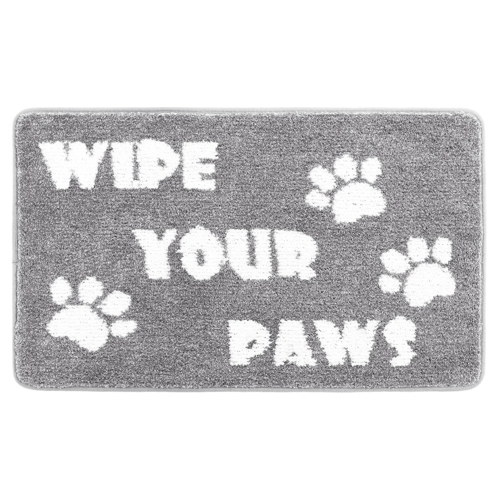 Vaukki Indoor Doormat Entryway Door Mat, Non Slip Absorbent Mud Trapper Mats, Low-Profile Inside Floor Mats, Soft Washable Small Mats Door Carpet for Entryway（Grey and White, 36''x59''）