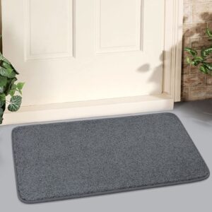 linla indoor doormat-super absorbs mud mat, washable non-slip clean door carpet for outside front door inside dirt trapper mats shoes scraper, 30x18 inches gray