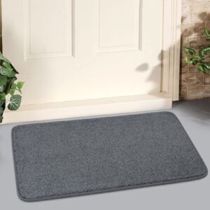 LINLA Indoor Doormat-Super Absorbs Mud Mat, Washable Non-Slip Clean Door Carpet for Outside Front Door Inside Dirt Trapper Mats Shoes Scraper, 30x18 Inches Gray