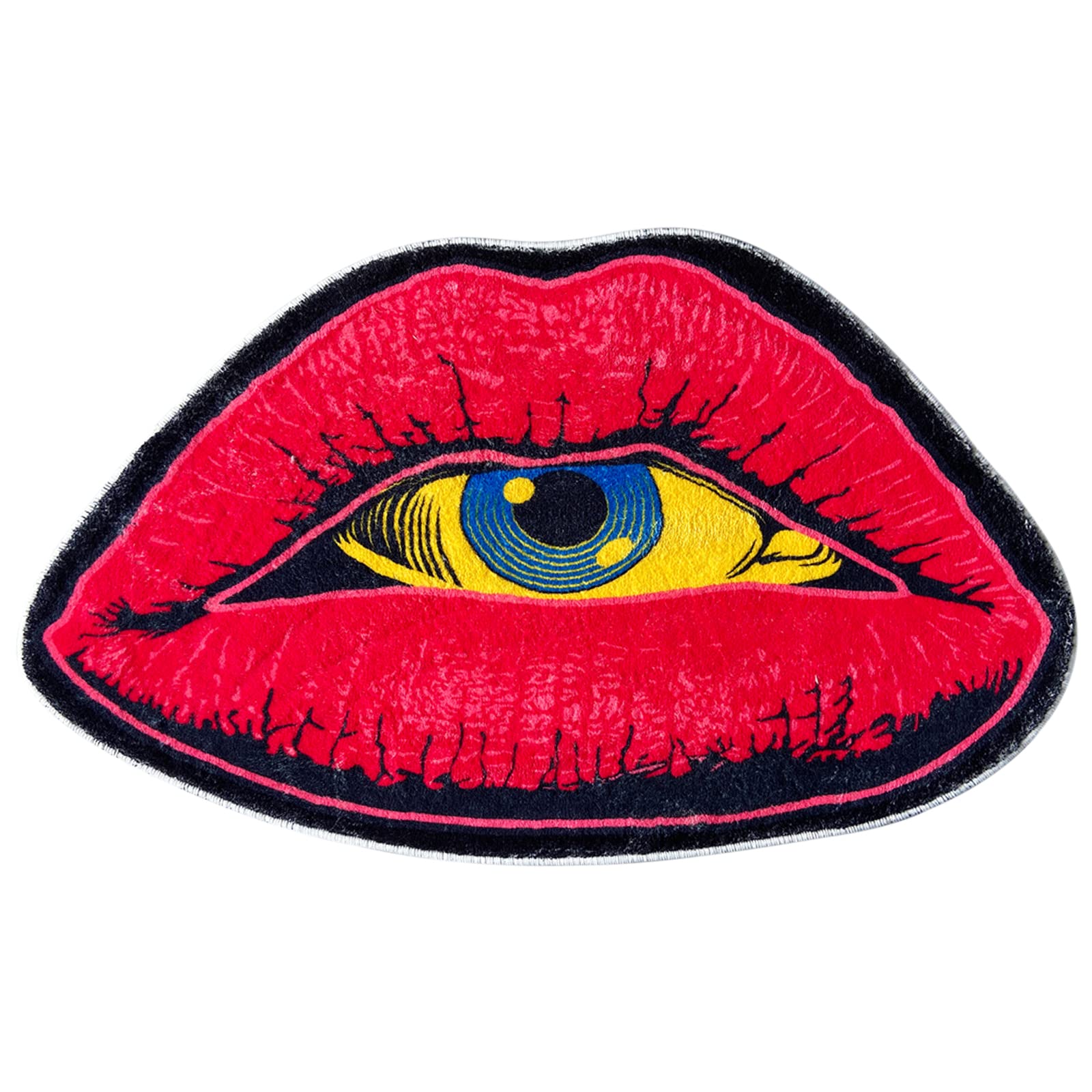 VBFGRT Interesting Red Lip Devil Eye Shape Plush Rugs Lovely Bedroom Comfortable Home Decoration Door Mat Cartoon Bathroom Absorbent Bath Mat Indoor Carpet Kitchen Non-Slip Mats, 31.5x19.5