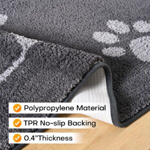 OHWPEAT Indoor Door Mat, 24"x36", Non-Slip Absorbent Resist Dirt Entrance Mat, Front Door Rug indoor, Washable Low-Profile Small Rug Inside Entry Doormats for Entryway, Door Mats for Home, Deep Grey