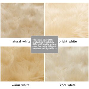 SERISSA Faux Sheepskin Fur Area Rug Beige Fur Chair Cover Seat Pad Small Fuzzy Rug for Bedroom Floor Sofa Living Room Decor 2x3 Feet