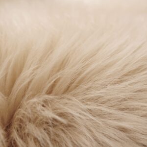 SERISSA Faux Sheepskin Fur Area Rug Beige Fur Chair Cover Seat Pad Small Fuzzy Rug for Bedroom Floor Sofa Living Room Decor 2x3 Feet