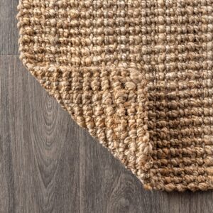 JONATHAN Y NRF102A-3 Pata Hand Woven Chunky Jute Indoor Area -rug Bohemian Farmhouse Easy -cleaning Bedroom Kitchen Living Room Non Shedding, 3 ft x 5 ft, Natural Color