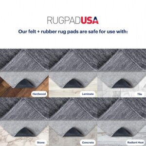 RUGPADUSA - Dual Surface - 8'x10' - 3/8" Thick - Felt + Rubber - Enhanced Non-Slip Rug Pad - Adds Comfort and Protection - for Hard Surface Floors