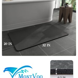 MontVoo -Bath Mat Rug-Rubber Non Slip Quick Dry Super Absorbent Thin Bathroom Rugs Fit Under Door-Washable Bathroom Floor Mats-Shower Rug for in Front of Bathtub,Shower Room,Sink