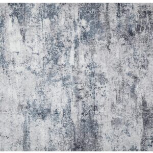 Area Rug Living Room Rugs: 3x5 Indoor Abstract Soft Fluffy Pile Large Carpet with Low Shaggy for Bedroom Dining Room Home Office Decor Under Kitchen Table Washable - Gray/Blue