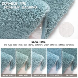 YIHOUSE Thick Microfiber Bathroom Rug Soft Bath Mat for Bathroom Machine Washable Non Slip Absorbent Shower Carpet Rug 17" X 24" Teal