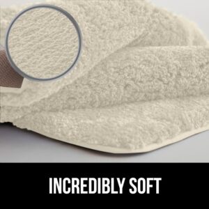 Gorilla Grip Premium Luxury Bath Rug, Absorbent, Soft, Thick Shag, Bathroom Mat Rugs, Machine Wash, Microfiber Dries Quickly, Mats for Bath Room, Shower, Bathtub and Spa Floors, 24x17, Ivory Cream