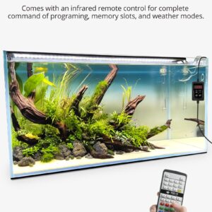 NICREW RGB+W 24/7 LED Aquarium Light with Controller, Full Spectrum Fish Tank Light for Planted Freshwater Tanks, Planted Aquarium Light with Extendable Brackets to 12-18 Inches, 12 Watts