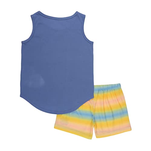 Lucky Brand Girls' 2-Piece Loose-fit Pajama Set, Soft & Cute for Kids, Sunset Ombre Lucky, 4