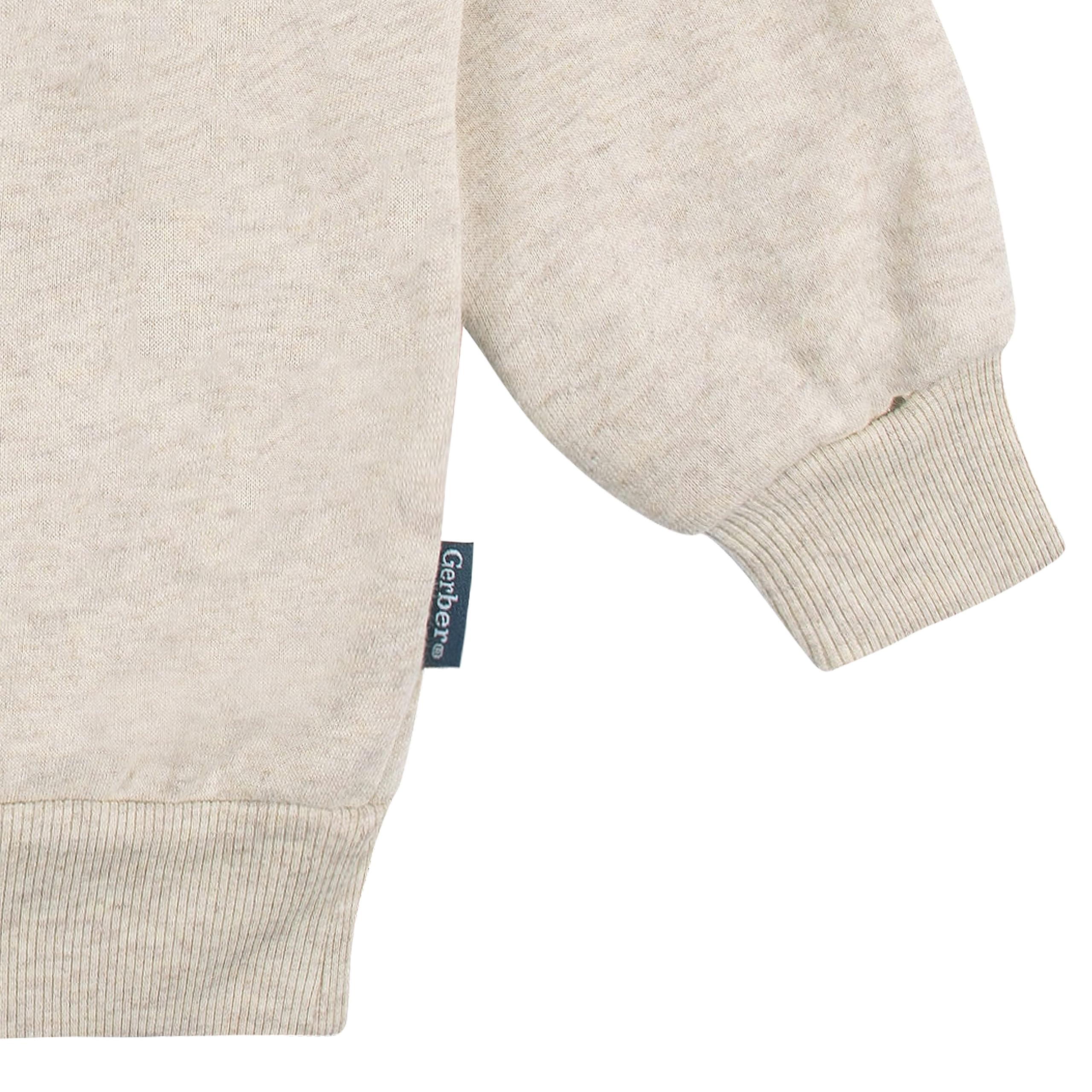 Gerber Baby Girls Toddler 2-Piece Fleece Sweatshirt and Jogger Set, Oatmeal Heather, 18 Months