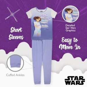 STAR WARS Girls' Princess Leia 2-Piece Snug-fit Cotton Pajamas Set, REBEL PRINCESS, 2T