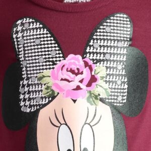 Disney Minnie Mouse Big Girls Peplum T-Shirt and Leggings Outfit Set Wine Red 8