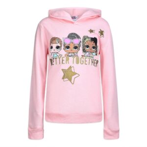 L.O.L. Surprise! Stargazer, Flipside and Marine Q.T. Girls Hooded Sweatshirt and Pants Set for Big Kids – Pink