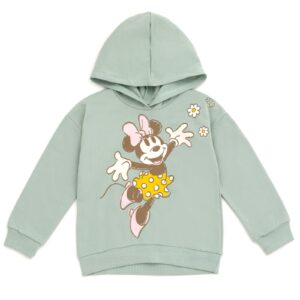 Disney Minnie Mouse Toddler Girls Fleece Pullover Hoodie and Pants Outfit Set Green/White 3T