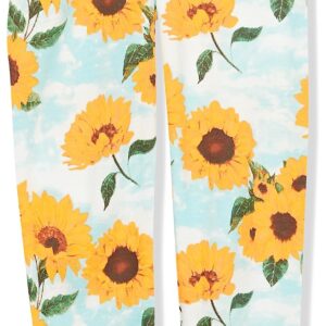 The Children's Place Girls' Long Sleeve Top and Pants Snug Fit 100% Cotton 2 Piece Pajama Set, Sunflowers