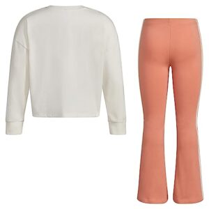 adidas Girls 2-Piece Long Sleeve Graphic Tee & Flare Pant Set, Chalk White, 2T