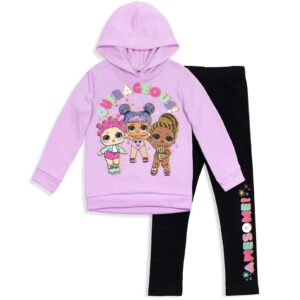 l.o.l. surprise! roller sk8er daring diva fierce big girls pullover fleece hoodie and leggings outfit set purple 14-16