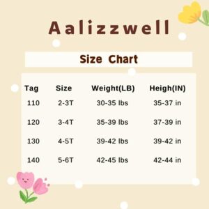 Aalizzwell Toddler Girls Clothes 3T, Little Fall Winter Long Sleeve Shirt Floral Pants Outfit Brown Clothing 3-4T