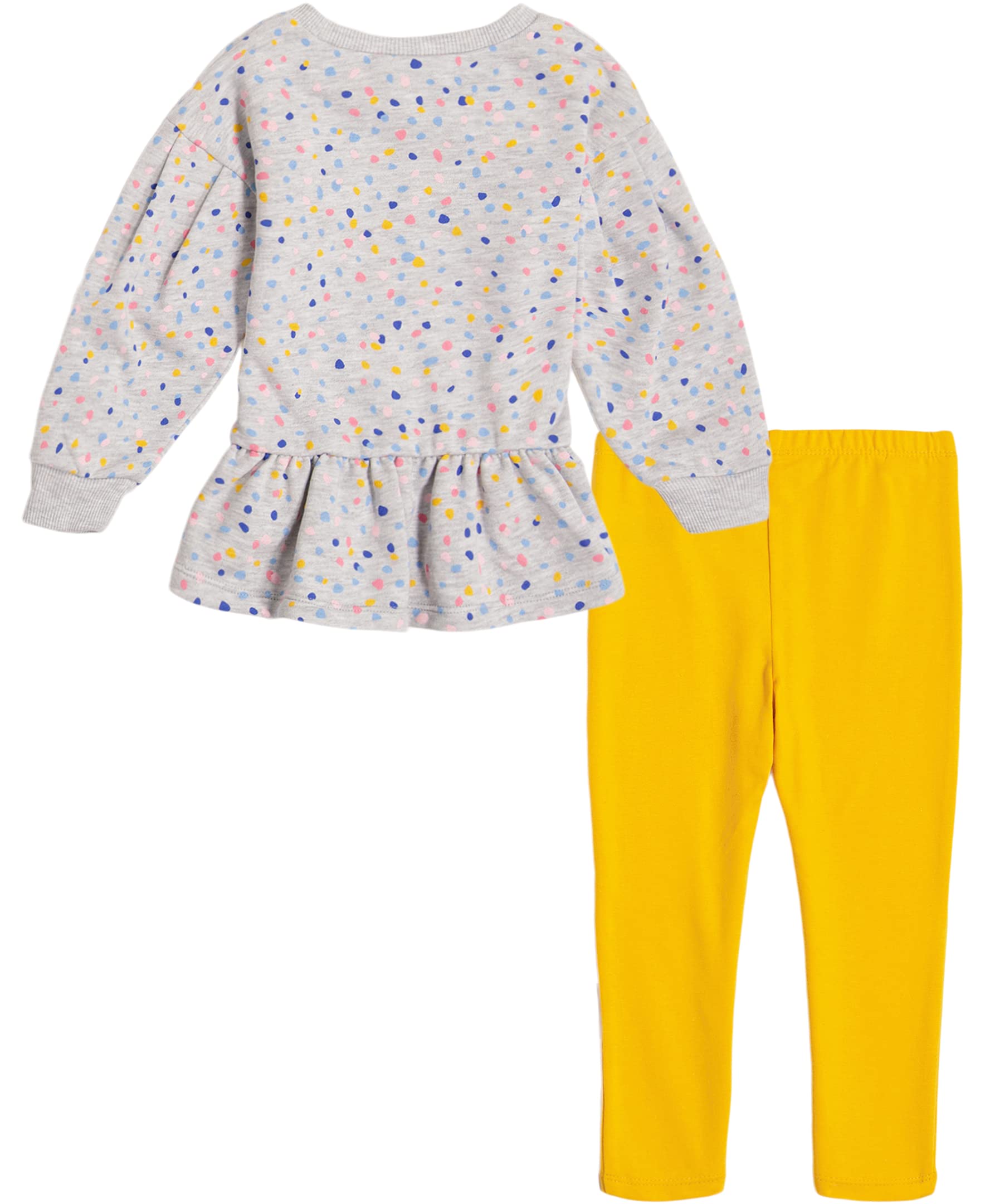 Kids Headquarters Girls 2 Pieces Legging Set, Heather/Yolk Yellow, 2T US