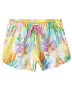 the children's place girls the children's place shorts pajama set, tropical, small us